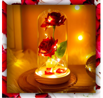 WIECZNA RÓŻA Z EFEKTEM LED - PREZENT NA WALENTYNKI