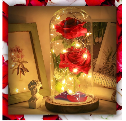 WIECZNA RÓŻA Z EFEKTEM LED - PREZENT NA WALENTYNKI