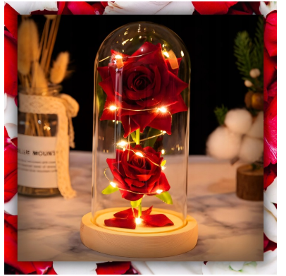 WIECZNA RÓŻA Z EFEKTEM LED - PREZENT NA WALENTYNKI