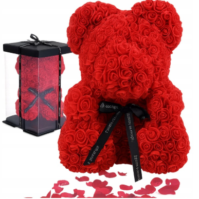 Miś z Płatków Róż – Romantyczny Prezent dla Ukochanej na Walentynki